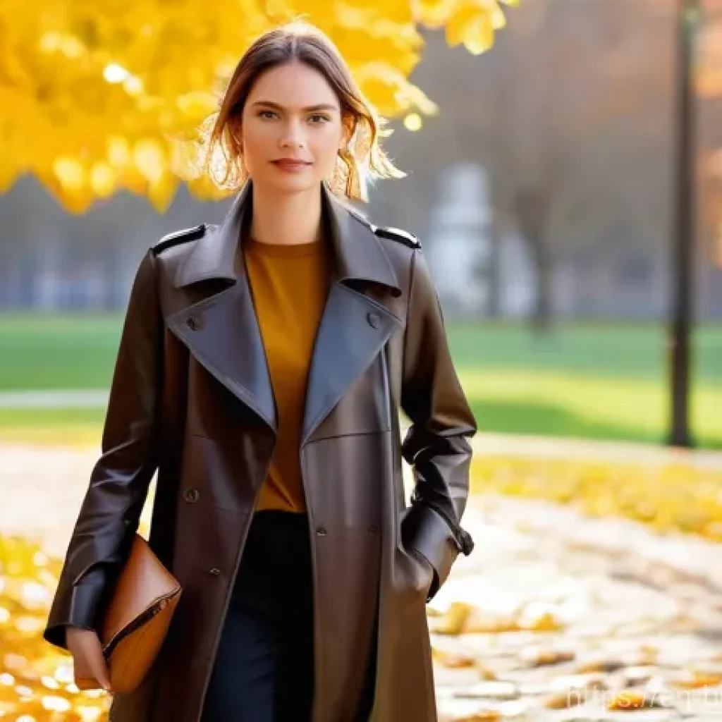 바이오패브릭의 물리적 특성 연구 - **Prompt for Mycelium Leather Outerwear:**
"A stylish young professional, confidently walking th...