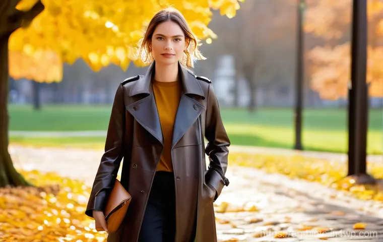 바이오패브릭의 물리적 특성 연구 - **Prompt for Mycelium Leather Outerwear:**
"A stylish young professional, confidently walking th...